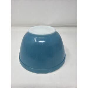 Vintage Pyrex Primary Blue 401 Small Nesting Mixing Bowl 1.5 Pint Glass #2